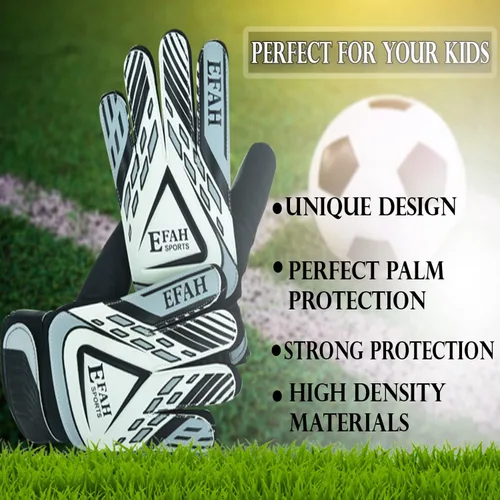 Miniatura 6 de Guantes de portero de fútbol para niños y jóvenes, guantes de portero de fútbol con palmas de agarre fuerte