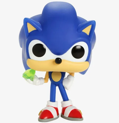Miniatura 3 de POP Funko Sonic The Hedgehog - Figura de vinilo de Sonic con esmeralda (paquete con funda protectora de caja compatible)