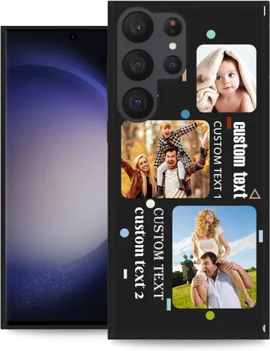 Miniatura 13 de Funda personalizada para Samsung Galaxy S23 Ultra con nombre de foto y texto - Funda suave y fina para teléfono móvil S 23 Ultra (negra) de 6.8
