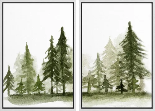 Miniatura 61 de SIGNWIN Lienzo enmarcado para pared, juego de arte sereno de paisaje de pantanos, ilustración rústica, arte moderno, minimalismo, decorativo