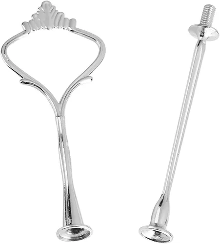Miniatura 7 de Alvinlite Soporte plateado para cupcakes, bandeja pequeña de 2 niveles, soporte para pasteles, soporte para cupcakes, soporte de postre, decoración