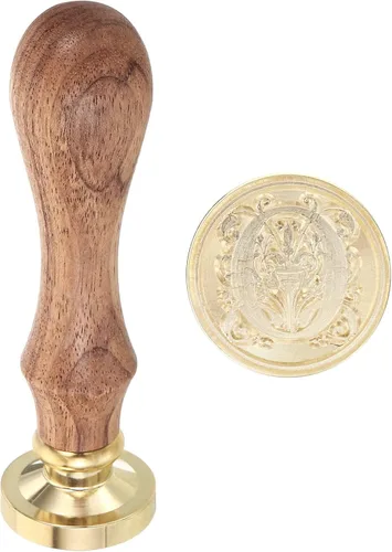 Miniatura 30 de PATIKIL Sello de cera del alfabeto E, sello de cera de sellado de letra inicial, clásico retro, 0.98 pulgadas, cabeza de latón retro extraíble