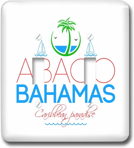 Miniatura 4 de 3dRose Abaco, Bahamas Caribbean paradise text, decorative images 2 plug outlet cover