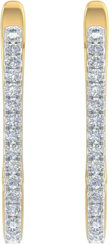 Miniatura 2 de Aretes de aro de oro de 14 quilates con diamantes (0.40 quilates) - Certificado IGI