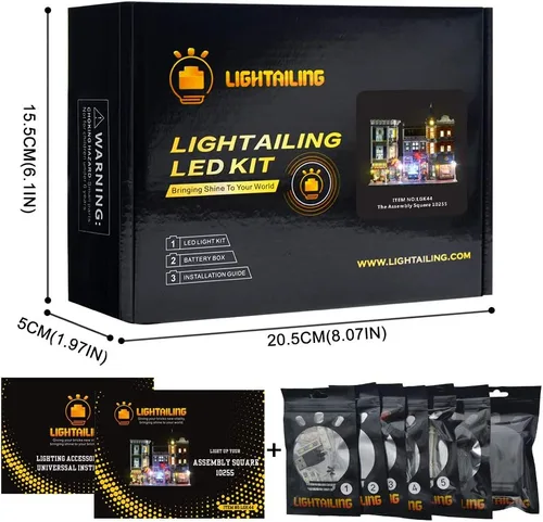 Miniatura 6 de LIGHTAILING Juego de luces para el modelo de bloques de construcción (Creator Expert The Assembly Square) – Kit de luz LED compatible con Lego 10255