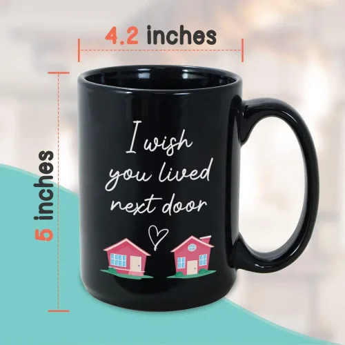 Miniatura 4 de Taza Bubble Hugs I Wish You Lived Next Door de 15 onzas, regalo ideal para inauguración de la casa para mejores amigos, amigos de larga distancia