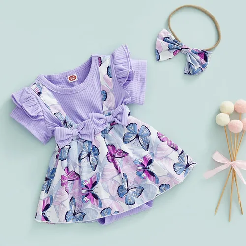 Miniatura 61 de Mubineo Ropa de verano para bebé niña, sin mangas, encaje floral, vestido de mameluco para recién nacido