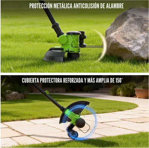 Miniatura 7 de Recortadora de hierba inalámbrica de 12 pulgadas, recortadora de césped y bordeadora 2 en 1 con batería de 20 V, Wacker eléctrico de malezas con 2