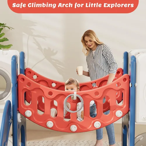 Miniatura 7 de KORIMEFA Juego de tobogán y columpio 11 en 1 para niños pequeños, tobogán para niños, juego de patio interior y exterior para niños de 1 a 3 años