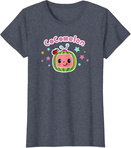 Miniatura 19 de CoComelon Camiseta clásica con logotipo de cara sonriente centrada, Negro