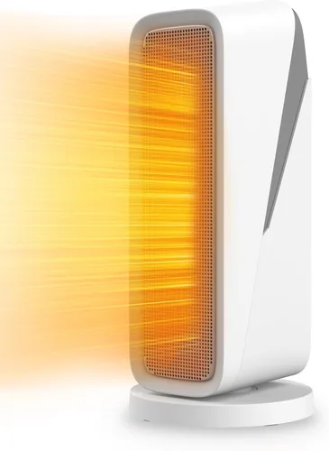 DR.PREPARE Calentador de espacio para interiores, 1500 W PTC, calentamiento rápido, bloqueo para niños, oscilación de 80°, protección contra