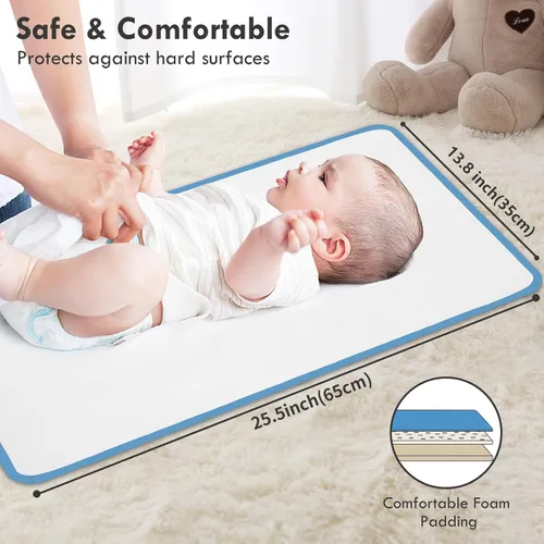 Miniatura 3 de Cambiador de pañales portátil para bebé, cambiador compacto impermeable con correa para la muñeca, cambiador de viaje lavable para bolsa de pañales