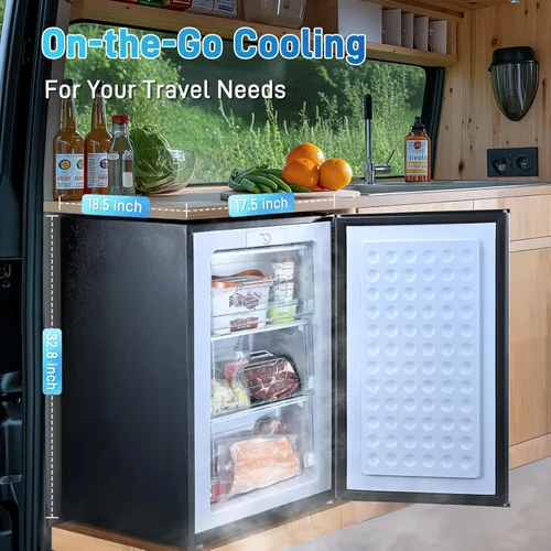 Miniatura 4 de Anypro Congelador Vertical Compacto Mini de 3 Pies Cúbicos con 3 Puertas de Cajón Desplegables y Termostato Ajustable, Congelador Vertical Pequeño