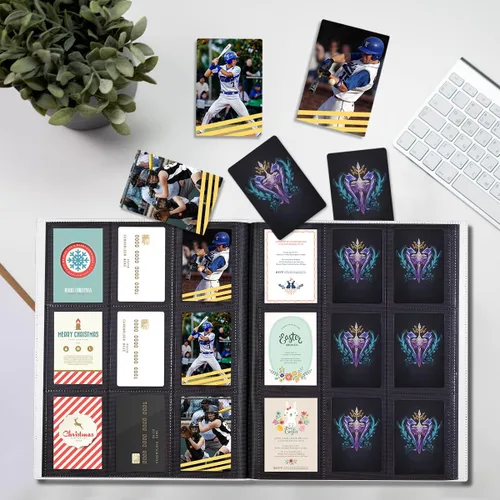 Miniatura 6 de Carpeta de Tarjetas, Carpeta de Colección de Cartas Comerciales Mejorada de 9 Bolsillos para Tarjetas, Álbum Portador de Libro de 360 Tarjetas