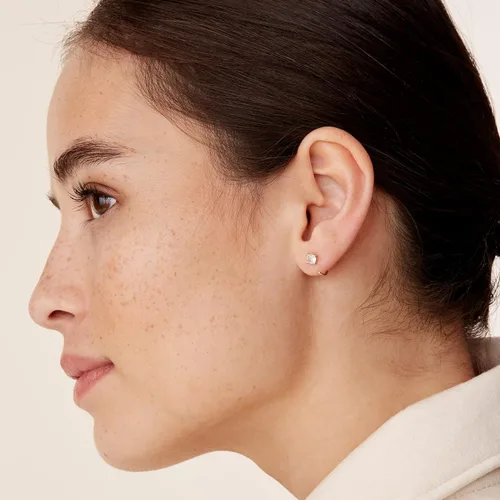 Miniatura 2 de PAVOI 925 Sterling Silver Huggie Half Hoop Earrings Hypoallergenic Minimalist Tiny Cartilage Earring