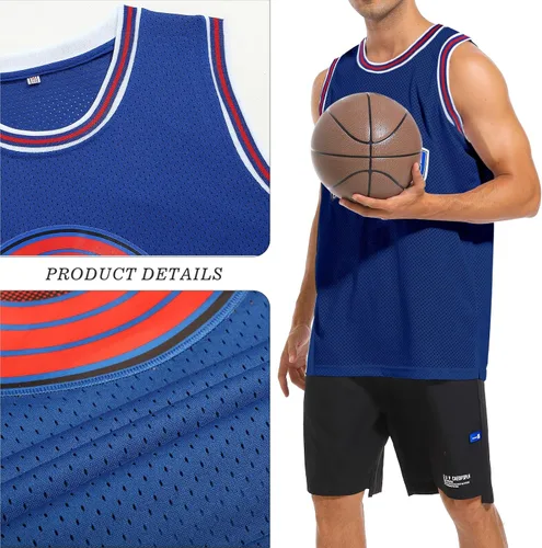 Miniatura 3 de Camiseta de baloncesto para hombre, camisetas de película espacial de los años 90, Halloween, hip hop, ropa de fiesta, camisas deportivas