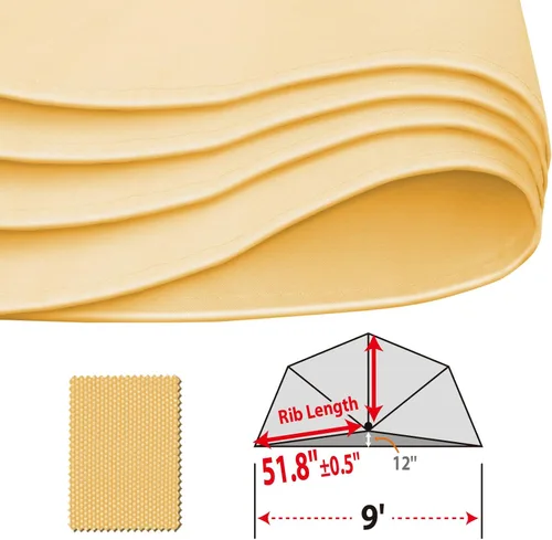 Miniatura 9 de YardGrow Toldo de repuesto para sombrilla de 9 pies y 5 varillas, solo toldo de repuesto, marco no incluido