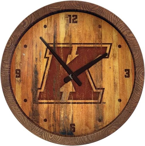 Miniatura 101 de The Fan-Brand NCAA Oklahoma Sooners: Reloj de pared con parte superior de barril de imitación para decoración de bar, decoración de fiesta