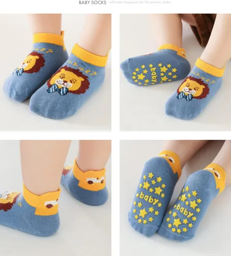 Miniatura 5 de BEHELE Calcetines antideslizantes para bebés, calcetines antideslizantes para niños y niñas, para recién nacidos, 6 pares