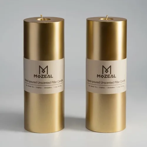 Miniatura 132 de MOZEAL Velas grandes sin perfume vertidas a mano de 3 x 8 pulgadas, sin humo, juego de 2, combustión lenta, sin goteo, aproximadamente 150 horas