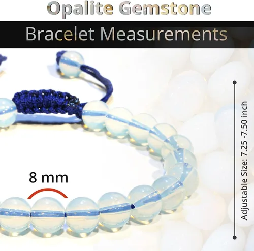 Miniatura 233 de Adjustable Crystal Bracelet – Gemstone Bead Bracelet with Adjustable Macrame String – Chic Gemstone Bracelet for Men and Women – 8mm Round Healing