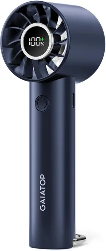 Miniatura 7 de Gaiatop Ventilador Mini Portátil, Ventiladores de Mano de 3 Velocidades con Pantalla de Energía y Linterna, Batería Recargable USB, Enfriamiento