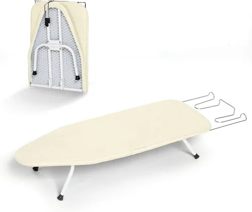 Miniatura 9 de Tabla de Planchar de Mesa con Soporte para Plancha, RAINHOL Tabla de Planchar Pequeña Plegable con Funda y Almohadilla, Mini Mesa de Plancha Negro