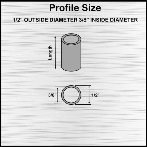 Miniatura 2 de Espaciador de aluminio negro de 1/2 pulgada de diámetro exterior x 3/8 pulgadas de diámetro interior x elige tu longitud, espaciador redondo sin