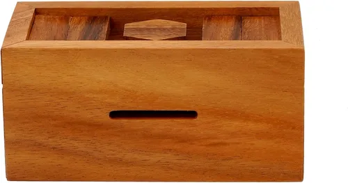 Miniatura 6 de BSIRI Canopic Chest Challenging Brain Teaser Rompecabezas de madera para la mente y uso como joyería de almacenamiento de dinero, rompecabezas 3D