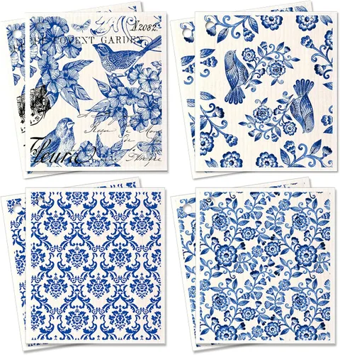Miniatura 13 de Miss Adola 6 unidades de paños suecos para cocina - paños reutilizables para lavar platos, toallas de cocina absorbentes, lindas y divertidas, Bohemi