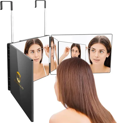 Miniatura 10 de Espejo de Tres Vías para Trenzar Cabello con Luz LED Espejo Tríptico 360 para Mujeres para Trenzar Cortes de Cabello para Hombres Autocorte Afeitado