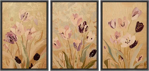 Miniatura 115 de SIGNWIN Lienzo enmarcado para pared, juego de arte de collage de hojas transparentes en blanco y negro, ilustraciones de naturaleza silvestre, arte
