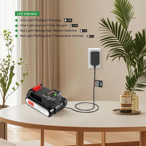 Miniatura 3 de Cargador de batería LCS1620B de 20 V, repuesto para cargador de batería de litio Black and Decker de 20 V, compatible con batería Black and Decker