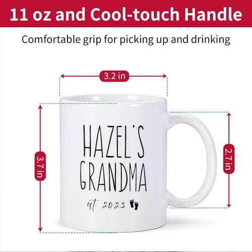 Miniatura 6 de Taza personalizada con texto en inglés "Promoted To Grandma 2023", regalos para la abuela por primera vez, anuncio de embarazo para abuela