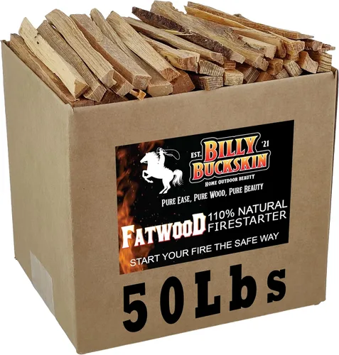 Miniatura 10 de Billy Buckskin - Palitos de fuego de madera de fatwood de 10 libras, 100% naturales, para fogatas, chimeneas, barbacoas, estufas de leña, fácil