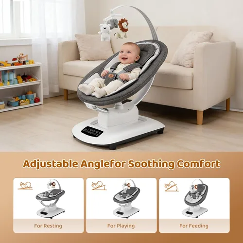 Miniatura 2 de Columpio para bebé, columpios de bebé multimovimiento para bebés y niños pequeños, habilitado con 5 movimientos únicos y 5 velocidades, asiento