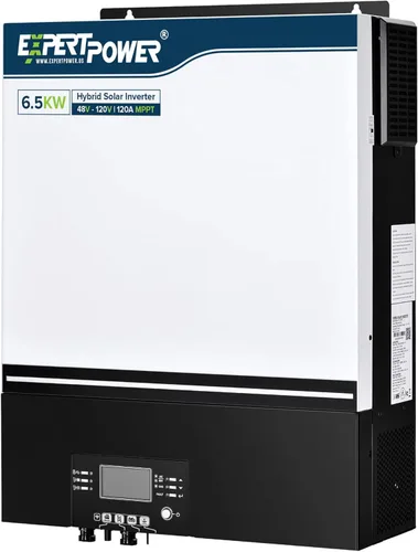 ExpertPower Inversor solar híbrido de 6500 W 48 V - 120 V | Controlador solar MPPT de 120 A | Fase dividida de 120 V/240 V (2 unidades necesarias) |