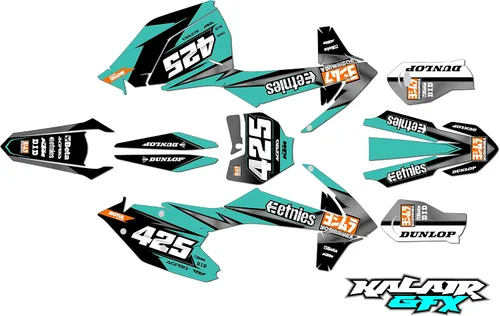 Miniatura 4 de Kit de gráficos para KTM 250SX,250XC Y 300XC (2017-2018) Serie Screech Naranja 16 Mil - Adhesivo de carreras Dirtbike no-plastics