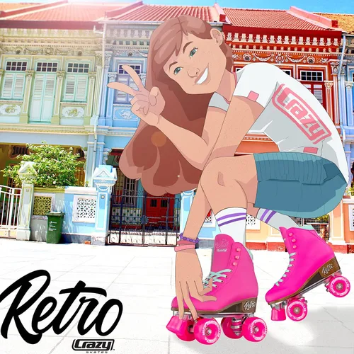 Miniatura 6 de Crazy Skates Retro Roller Skates Adjustable or Fixed Sizes Classic Quad Skates for Men, Women and Girls Rosa (ajustable)
