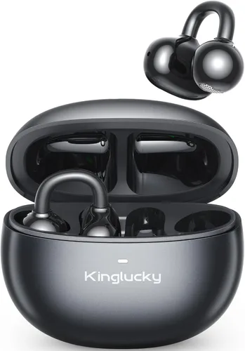 Kinglucky Auriculares con Clip Mejorados Ajuste Cómodo y Sonido Cristalino, 50H de Reproducción Auriculares Abiertos Bluetooth 5.4 Inalámbricos para