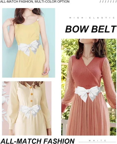Miniatura 26 de TeeYee Lindo cinturón elástico ancho para mujer, cinturón de lazo elástico para fiesta de Navidad, vestidos casuales a juego para mujer