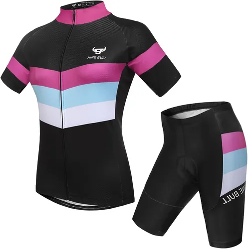 Maillot de ciclismo de manga corta para mujer, ropa de bicicleta de carretera, pantalones cortos acolchados
