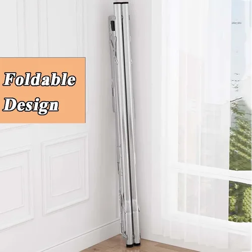 Miniatura 6 de Heavy Duty Stainless Steel Clothes Drying Rack - Adjustable Length Garment Rack for Indoor/Outdoor Use, Foldable with Windproof Hooks, 63In -(One