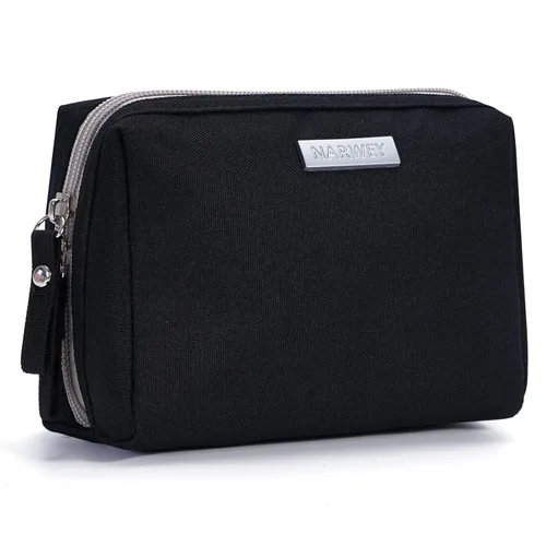 Miniatura 10 de Narwey Bolsa grande de maquillaje de viaje, bolsa organizadora de cosméticos, bolsa de aseo personal, bolsa de maquillaje, bolsa con cremallera