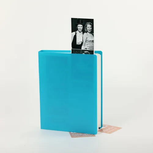 Álbum de fotos de cabina de fotos, para bodas o fiestas, con capacidad para 120 tiras de fotos de 2 x 6 pulgadas, deslizables (azul)