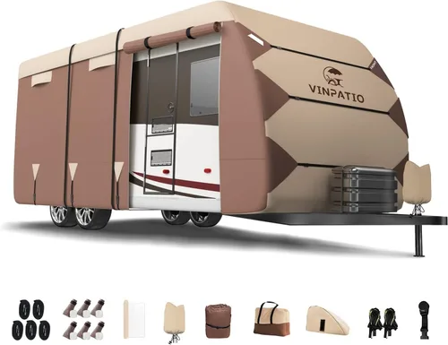 Miniatura 25 de VINPATIO - Cubierta resistente para remolque, cámper, Toy Hauler, caravana de 22 a 24 pies. de 7 capas, con correas resistentes al viento, cubiertas