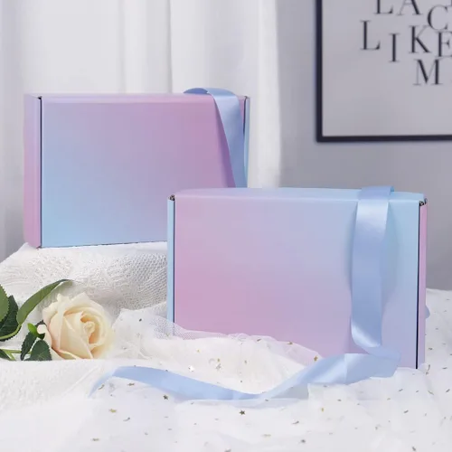 Miniatura 5 de Paquete de 30 cajas de embalaje de cartón corrugado de 9 x 6 x 2 pulgadas, cajas de envío moradas para pequeñas empresas, cajas de regalo de cartón