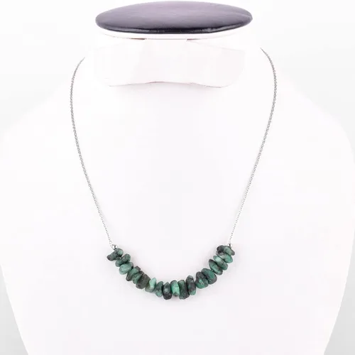 Miniatura 3 de Regalos para mamá, joyería de esmeralda cruda para mujer, piedra natural, cristales ásperos y piedras curativas, collares de barra delicados