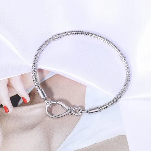 Miniatura 7 de Parmuz Charm Bracelet For Woman 925 Sterling Silver Basic heart clasp Iconic Moments Snake Chain Bracelet Gift for Teen Girls Men Mother Daughter