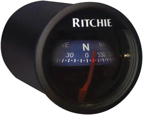 Ritchie Navi gation RitchieSport X-21BU - Carcasa negra con brújula de montaje en tablero de marcación directa azul de 2 pulgadas